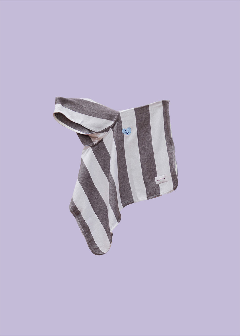 Bamboo bath poncho for children with brown stripes