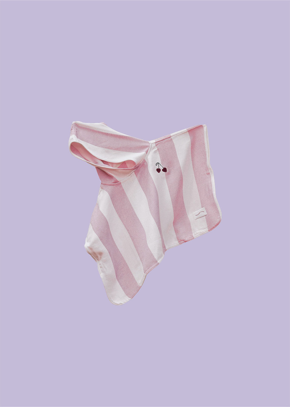 Bamboo bath poncho for children in pink stripes