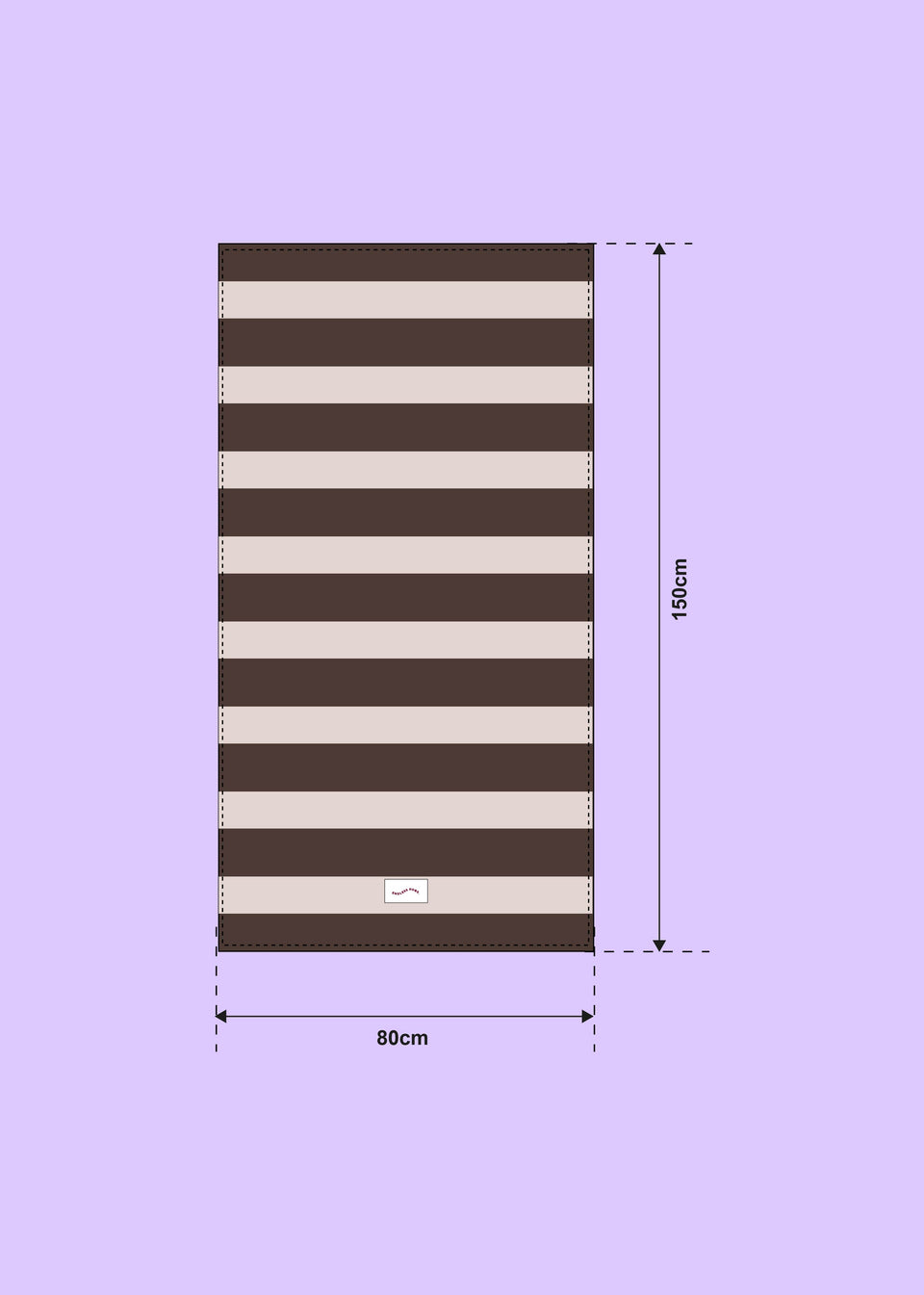 Bawełniany kocyk Endless Hugs w paski 80x150 cm brązowy