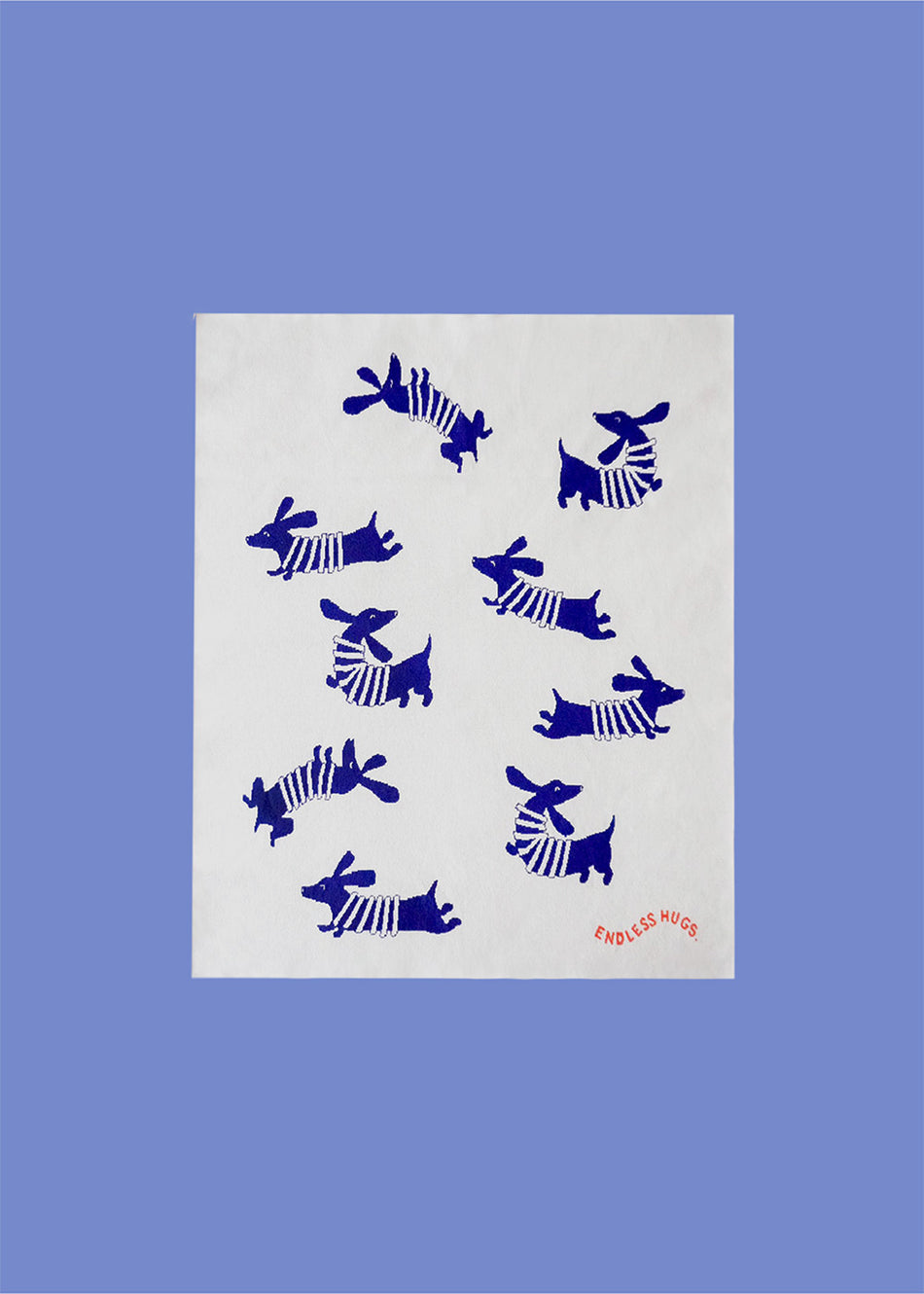 Bawełniany kocyk dla niemowlaka w pieski 80x100 cm - Blue