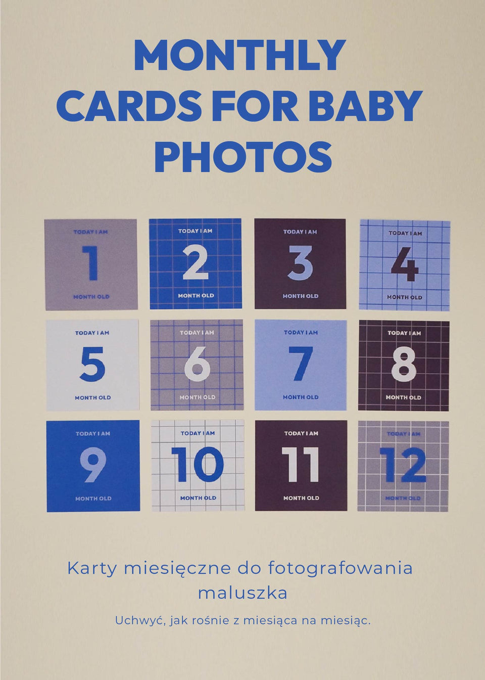 Karty miesięczne do fotografowania niemowląt Endless Hugs w różnych kolorach 12 sztuk