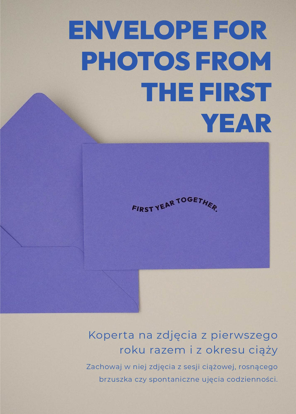 Fioletowa koperta na zdjęcia z pierwszego roku życia dziecka Endless Hugs.