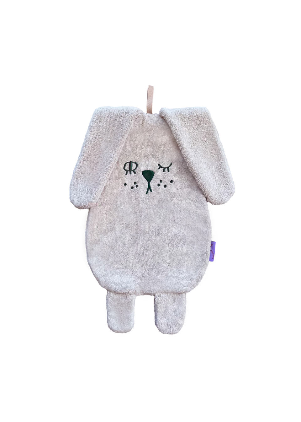 Ręcznik dziecięcy Endless Hugs z motywem pieska bawełniany beżowy