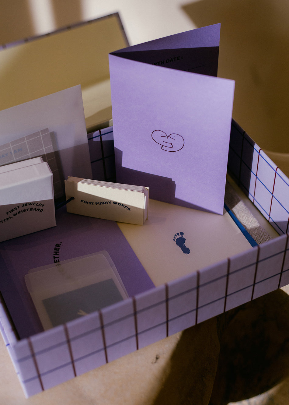 Memory Box – Pudełko wspomnień w kratę - Lila