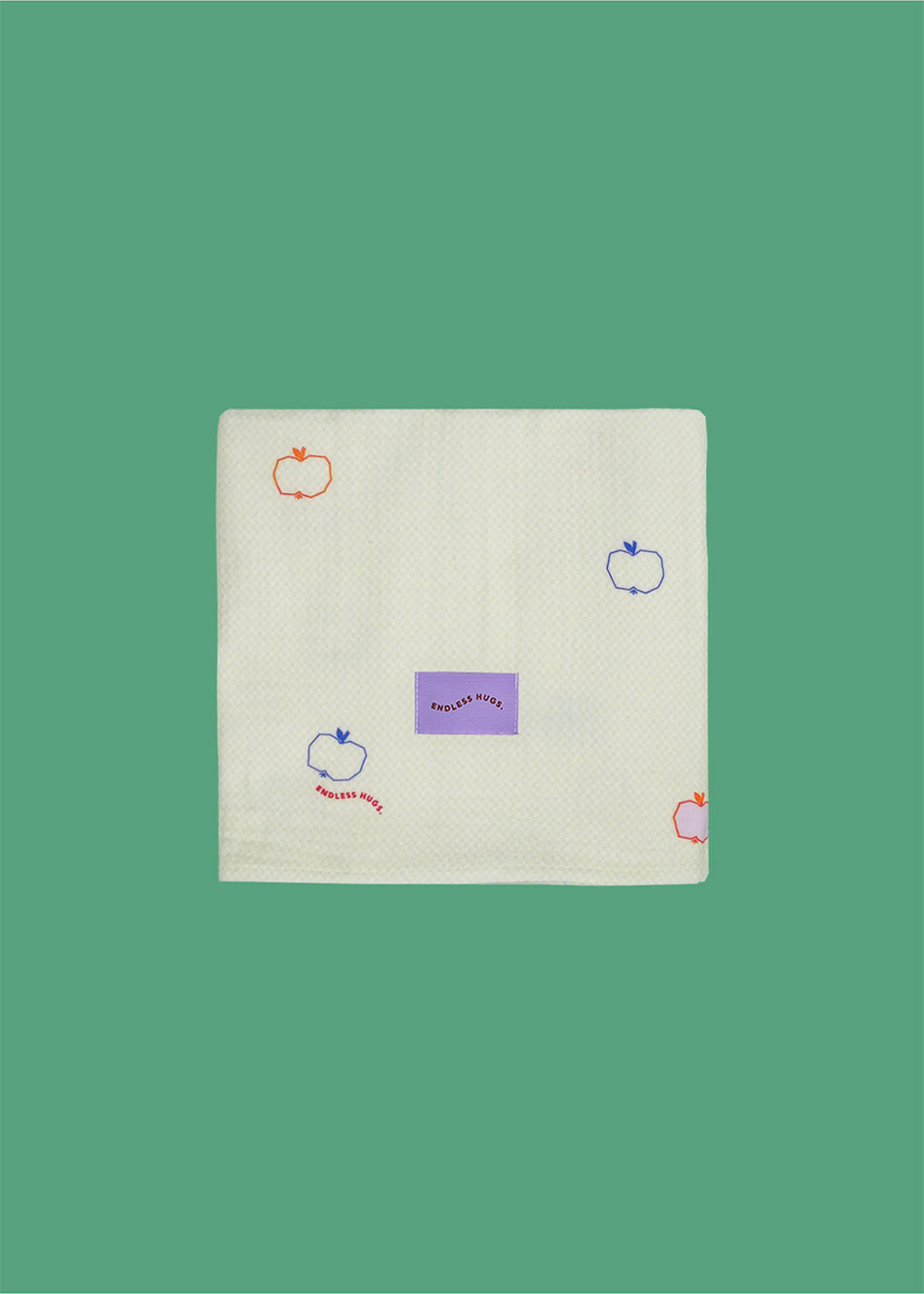 Muślinowy kocyk z bawełny dla dzieci i niemowląt w jabłuszka 120x120 cm