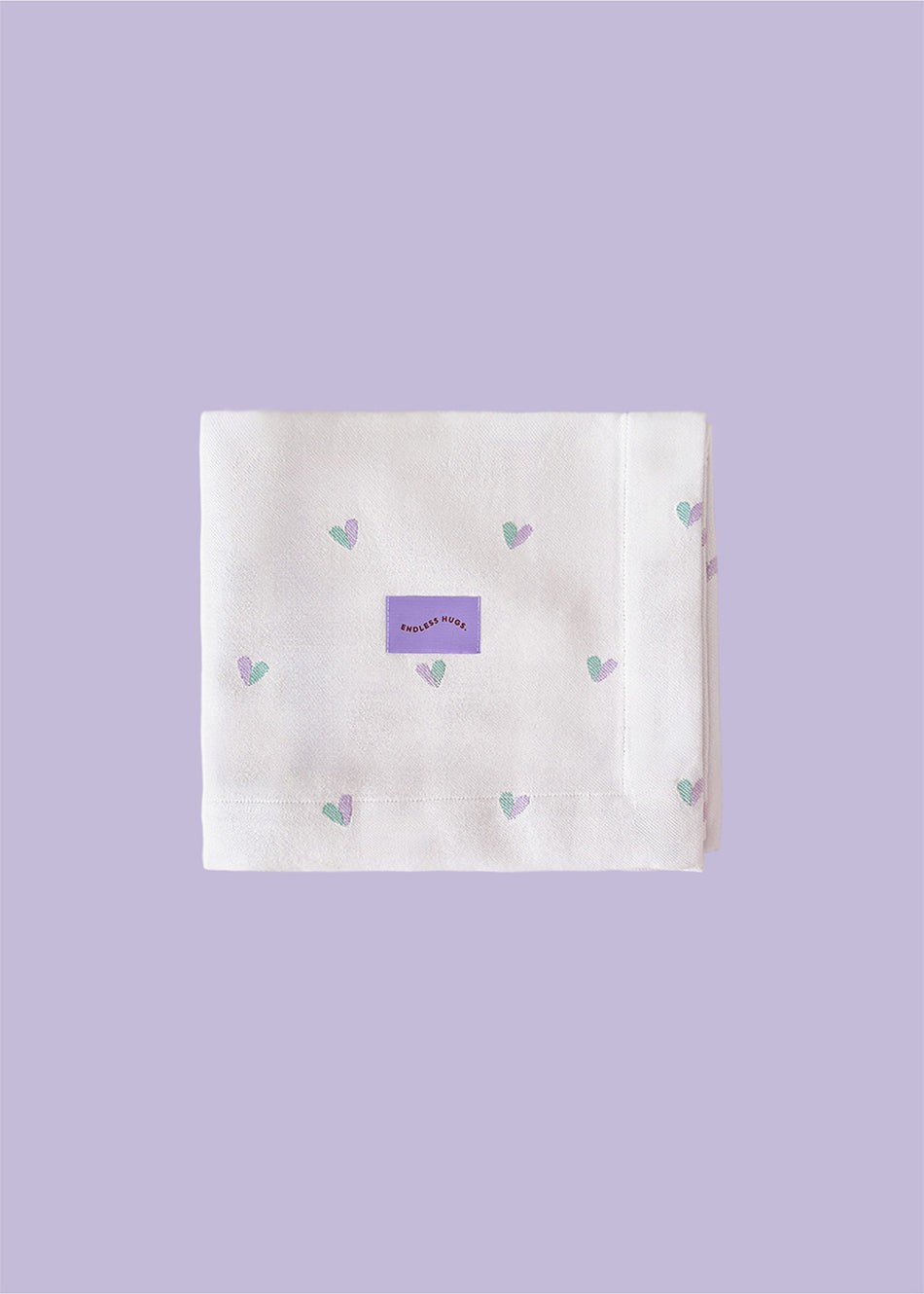 Kocyk bambusowy dla niemowlaka w serduszka 100x120 cm