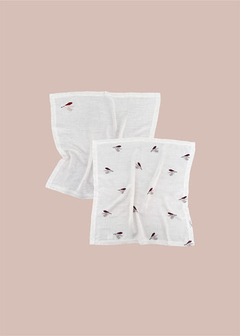 Pieluszki muślinowe bambusowe w ptaszki - Dwupak 60x60 cm