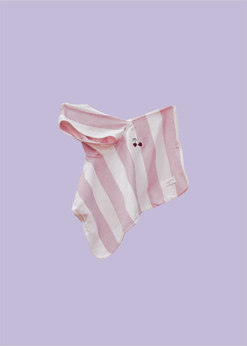 Bambusowe ponczo kąpielowe dla dzieci w różowe pasy