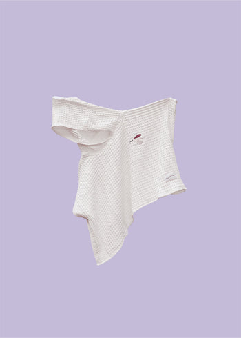 Bambusowe ponczo kąpielowe dla dzieci z haftem ptaszka