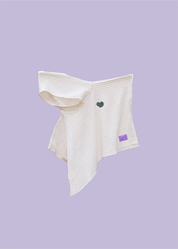 Bambusowe ponczo kąpielowe dla dzieci z haftem serduszka