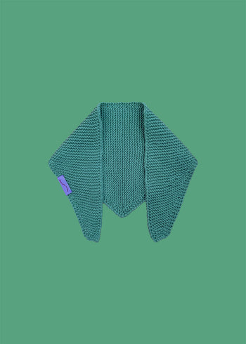 Children's triangular scarf 100% merino wool - Green