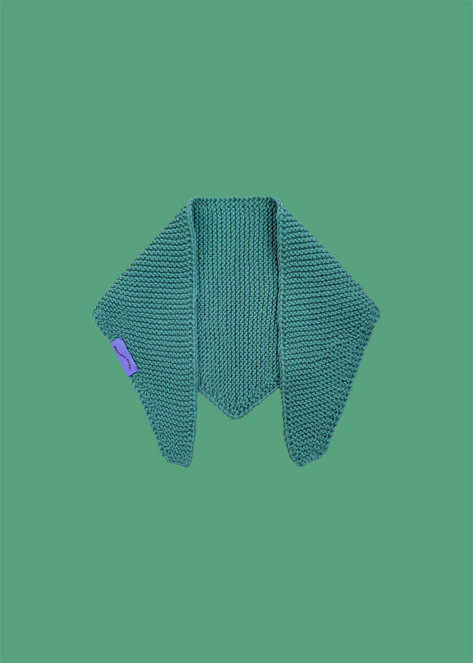 Children's triangular scarf 100% merino wool - Green