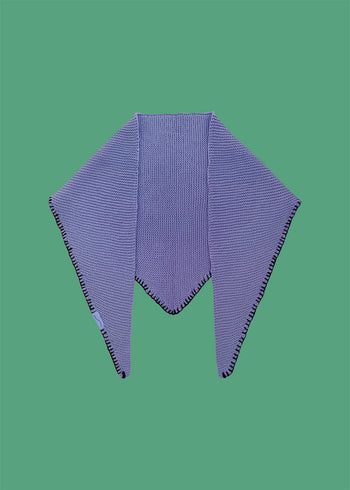 Trójkątna chusta 100% wełna merino - Fioletowa