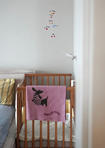 Bawełniany kocyk dla niemowlaka w pieski 80x100 cm - Pink