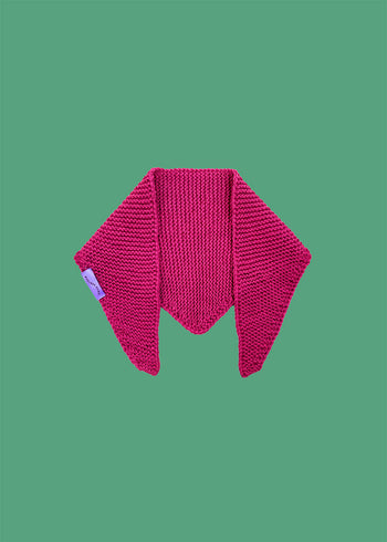 Children's triangular scarf 100% merino wool - Red