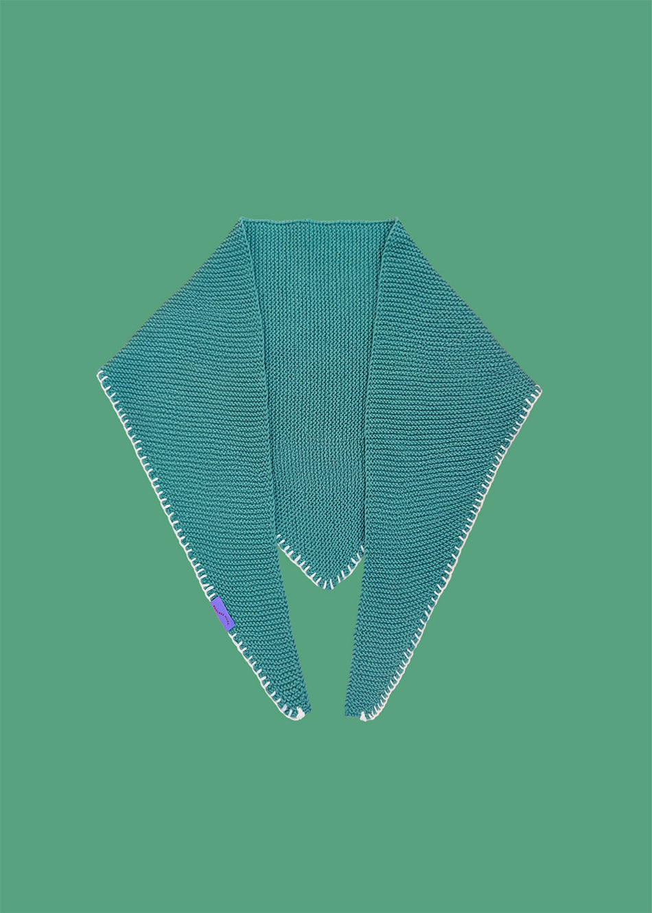 Triangular scarf 100% merino wool - Green