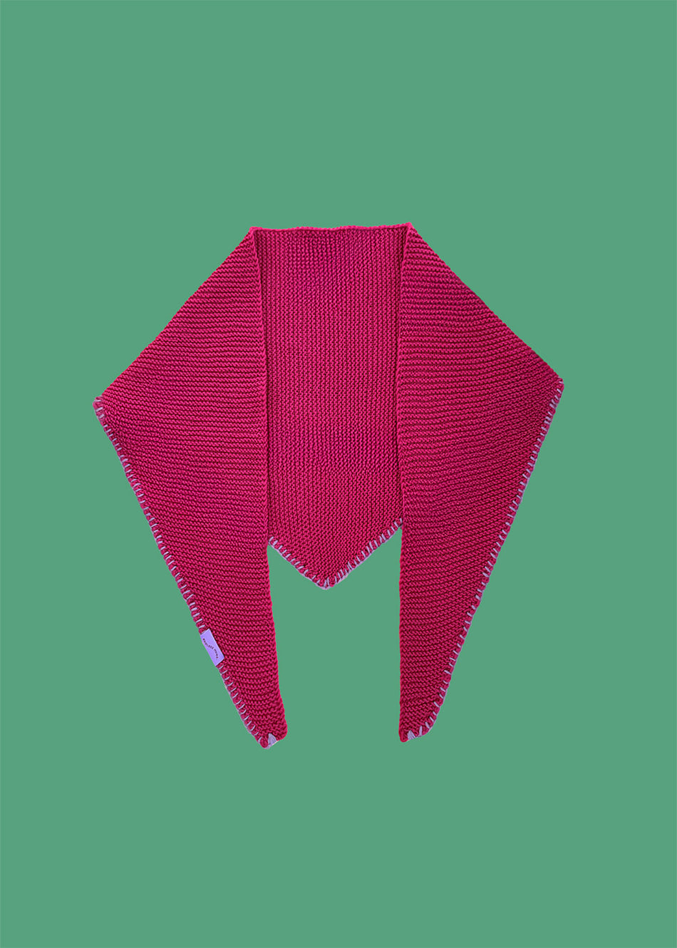 Triangular shawl 100% merino wool - Red