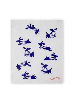 Bawełniany kocyk dla niemowlaka w pieski 80x100 cm - Blue