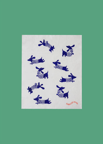 Cotton blanket for newborn in dogs 80x100 cm - Blue