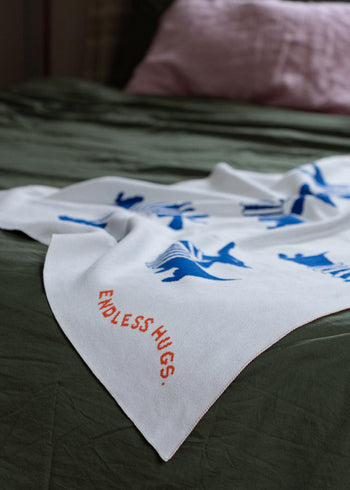 Bawełniany kocyk dla niemowlaka w pieski 80x100 cm - Blue