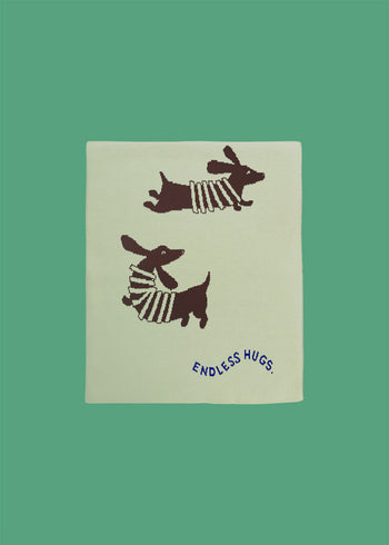 Cotton baby blanket with dogs 80x100 cm - Butter
