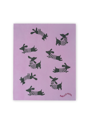 Bawełniany kocyk dla niemowlaka w pieski 80x100 cm - Pink