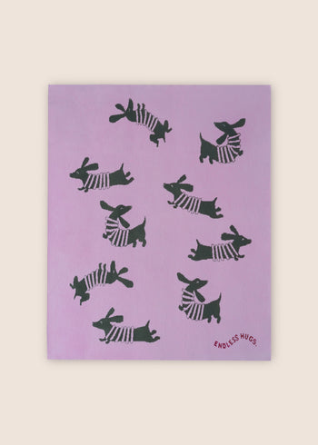Bawełniany kocyk dla niemowlaka w pieski 80x100 cm - Pink