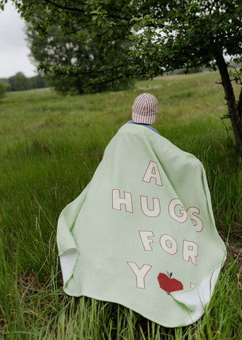 Muślinowy kocyk z bawełny dla dzieci i niemowląt z napisem 120x120 cm