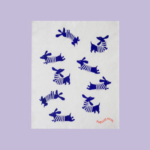 Bawełniany kocyk dla niemowlaka w pieski 80x100 cm - Blue