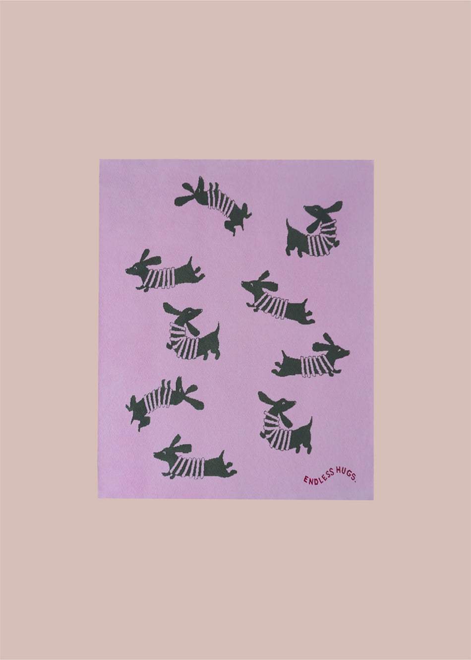 Bawełniany kocyk dla niemowlaka w pieski 80x100 cm - Pink