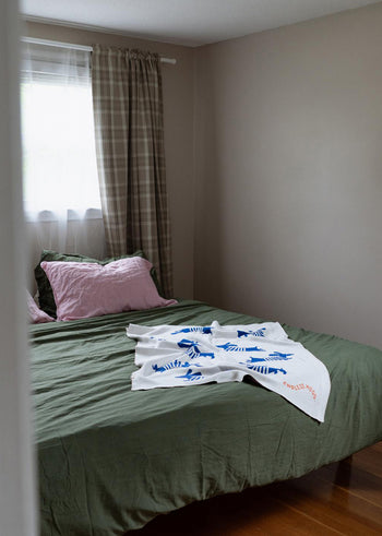 Bawełniany kocyk dla niemowlaka w pieski 80x100 cm - Blue