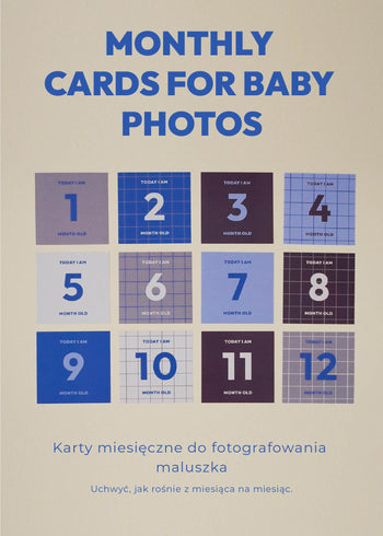 Karty miesięczne do fotografowania niemowląt Endless Hugs w różnych kolorach 12 sztuk