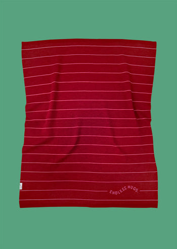 100% Merino Wool Blanket 80 × 100 cm - Red