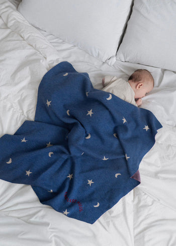 Kocyk 100% wełna merino 80x100 cm - Niebo