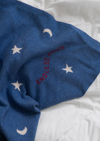 Kocyk 100% wełna merino 80x100 cm - Niebo