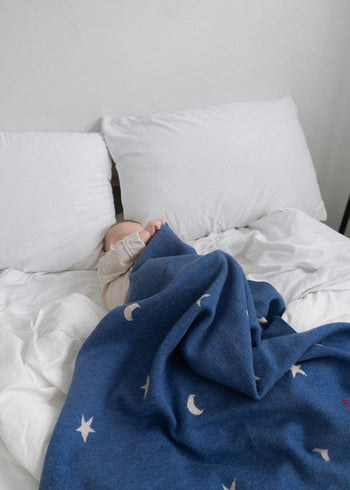 Kocyk 100% wełna merino 80x100 cm - Niebo