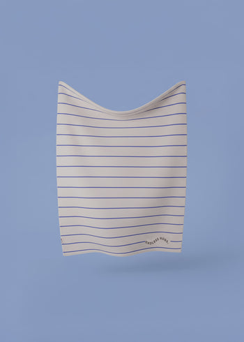 Kocyk 100% wełna merino 80x100 cm - Niebieskie paski