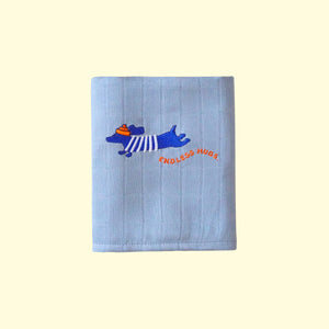 Bamboo swaddle for newborn 120x120 cm - Blue puppy