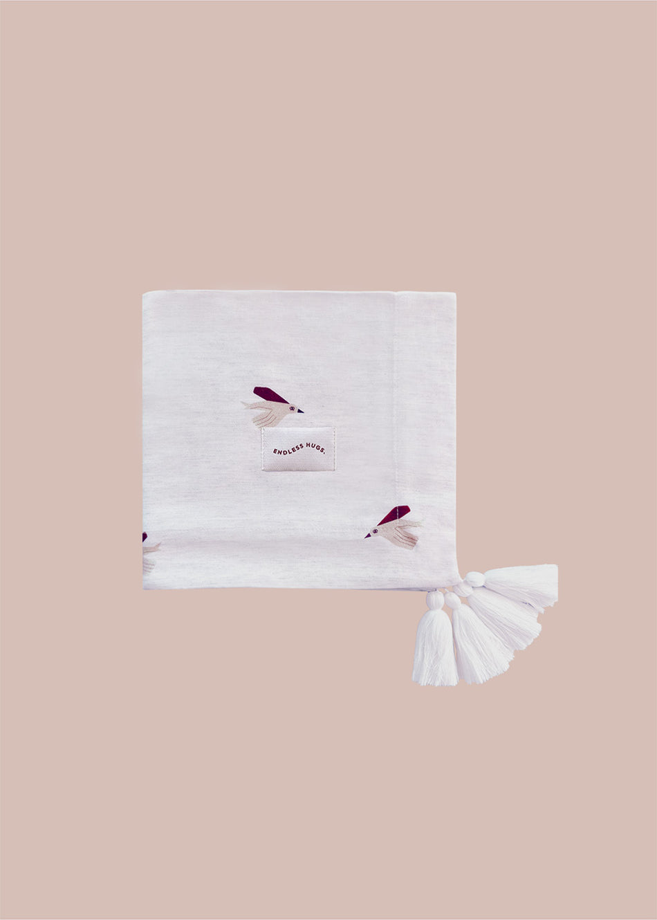 Bambusowy otulacz dla noworodka w ptaszki 100x100 cm