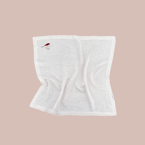 Bamboo muslin diaper with bird embroidery - 60x60 cm