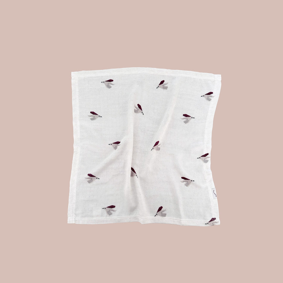 Bamboo muslin diaper with birds - 60x60 cm