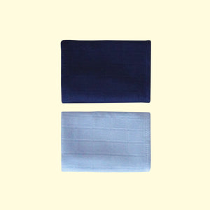 Pieluszki muślinowe bambusowe - Dwupak 60x60 cm - Blue