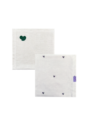 MUSLIN DIAPERS - TWO-PACK 60x60CM - HEARTS