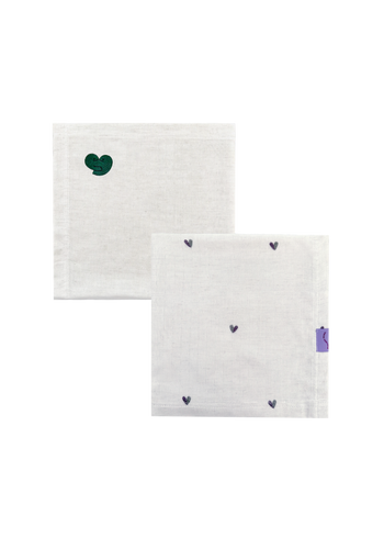 MUSLIN DIAPERS - TWO-PACK 60x60CM - HEARTS