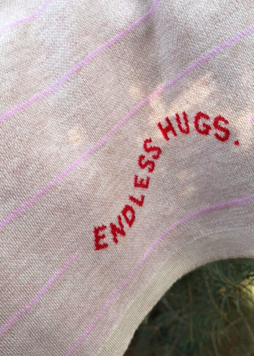 Kocyk 100% wełna merino 80x100 cm - Różowe paski