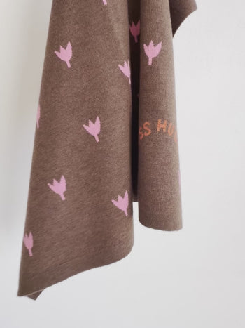 Decke 100% Merinowolle 80x100 cm - Tulpen - Rosa
