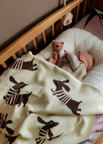 Cotton baby blanket with dogs 80x100 cm - Butter