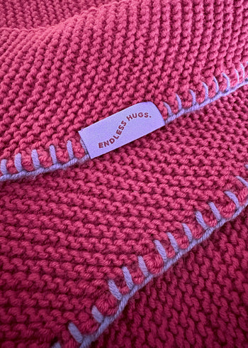 Trójkątna chusta 100% wełna merino - Czerwona