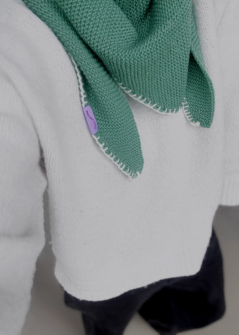 Trójkątna chusta 100% wełna merino - Zielona