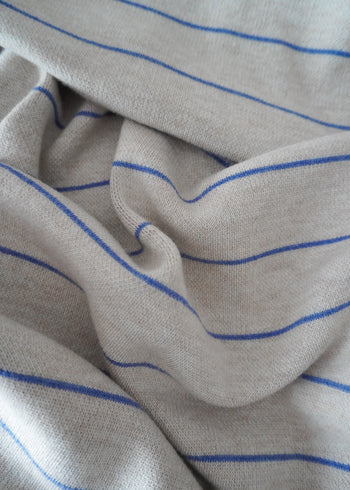 Kocyk 100% wełna merino 80x100 cm - Niebieskie paski